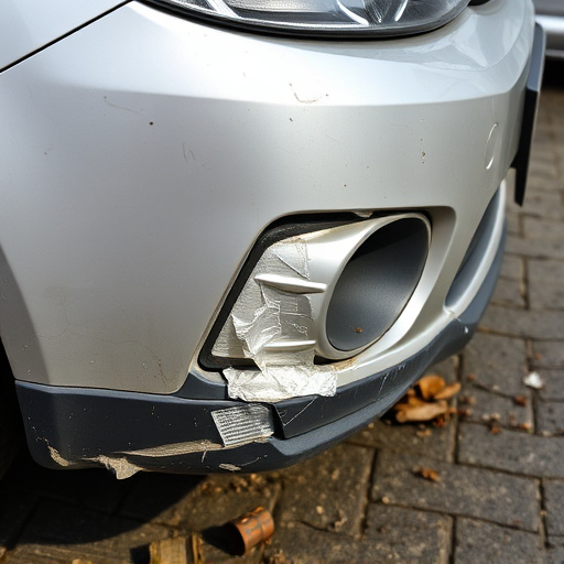 damaged car bumper