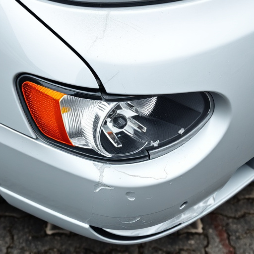 damaged car bumper