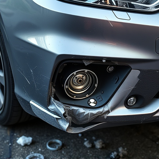 damaged car bumper