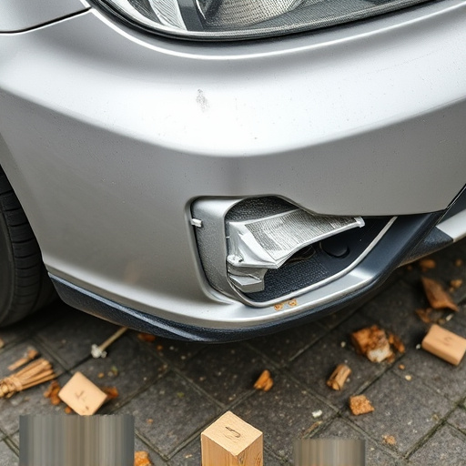damaged car bumper