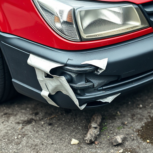 damaged car bumper
