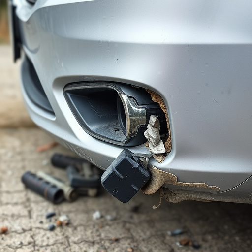 damaged car bumper