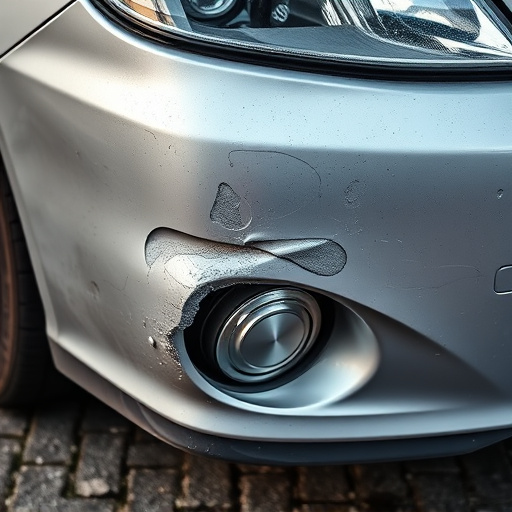 damaged car bumper