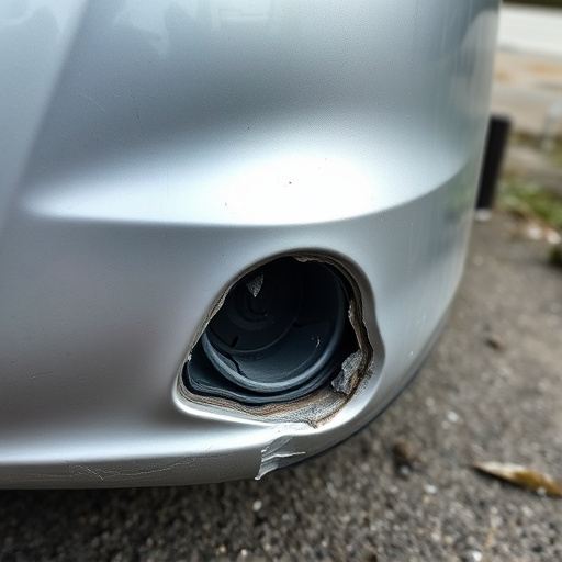 damaged car bumper