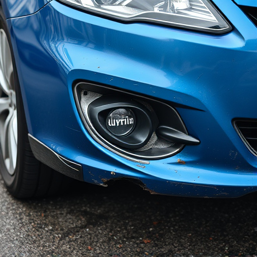 damaged car bumper