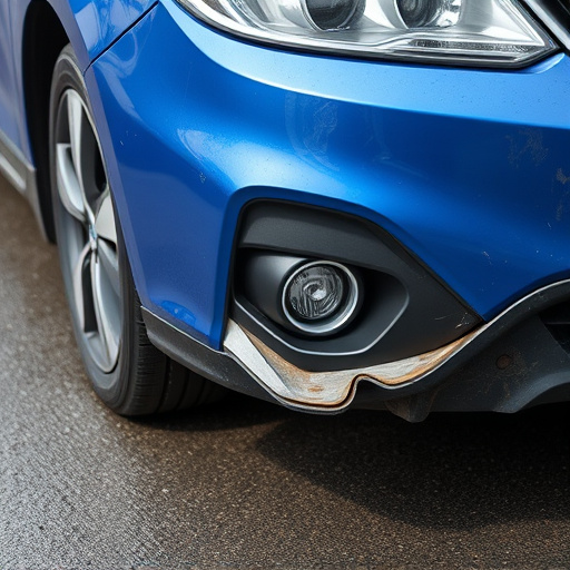 damaged car bumper