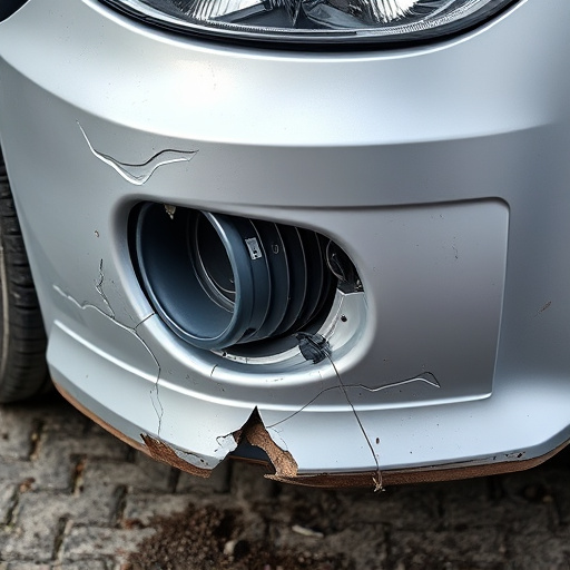 damaged car bumper