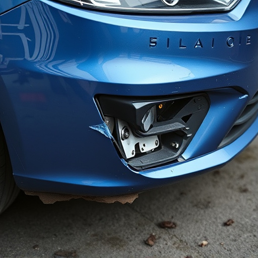 damaged car bumper