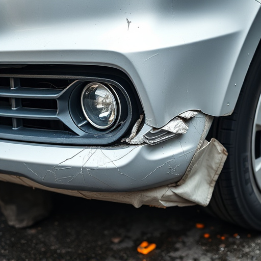 damaged car bumper