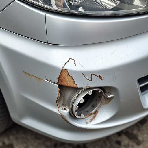 damaged car bumper
