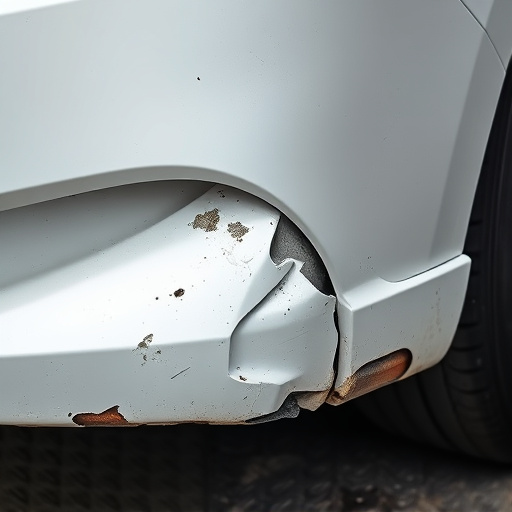 damaged car bumper