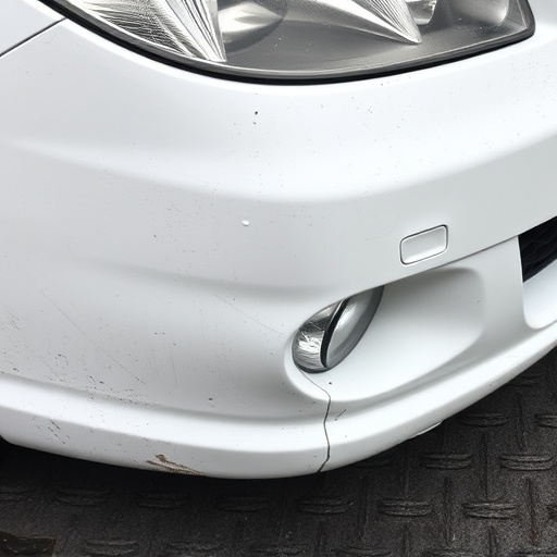 damaged car bumper