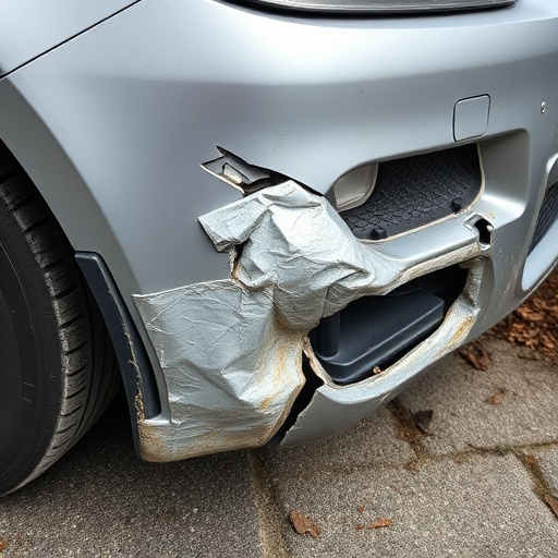 damaged car bumper