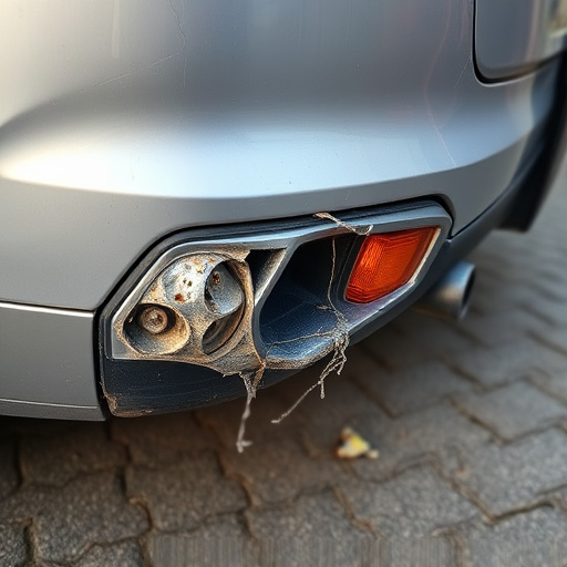 damaged car bumper
