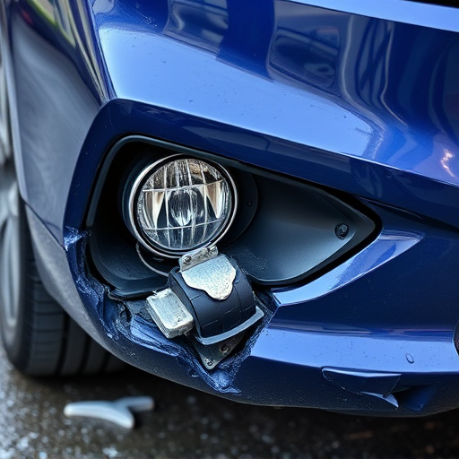 damaged car bumper