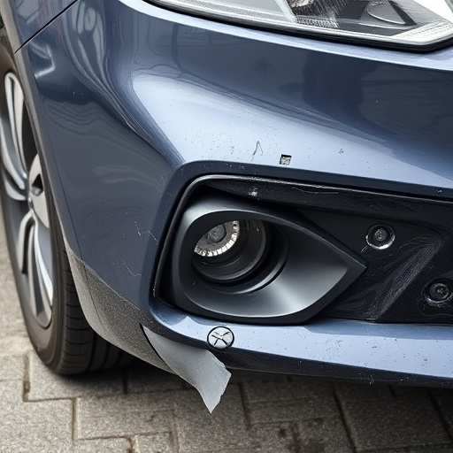 damaged car bumper
