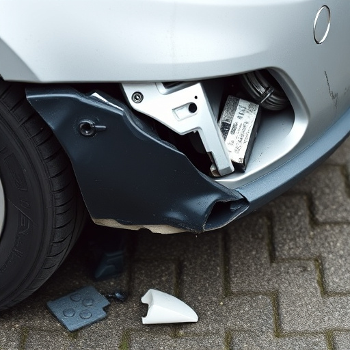 damaged car bumper