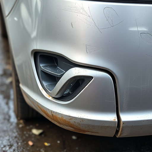 damaged car bumper