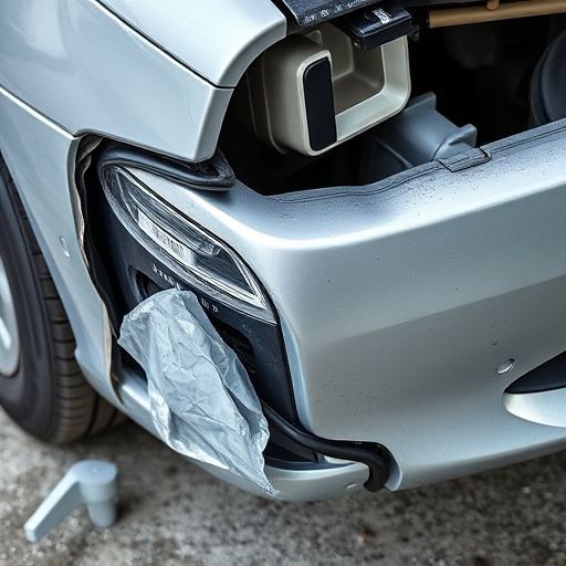 damaged car bumper