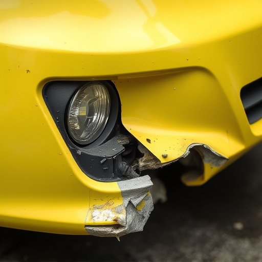 damaged car bumper