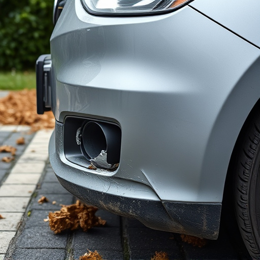 damaged car bumper