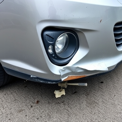 damaged car bumper