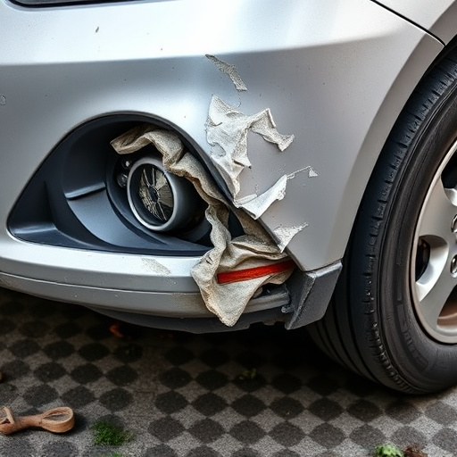 damaged car bumper