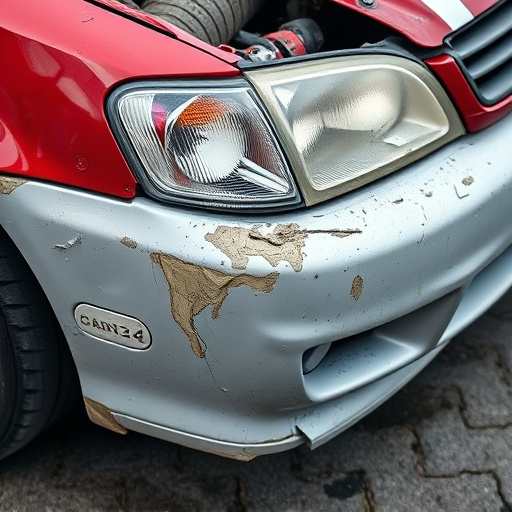 damaged car bumper