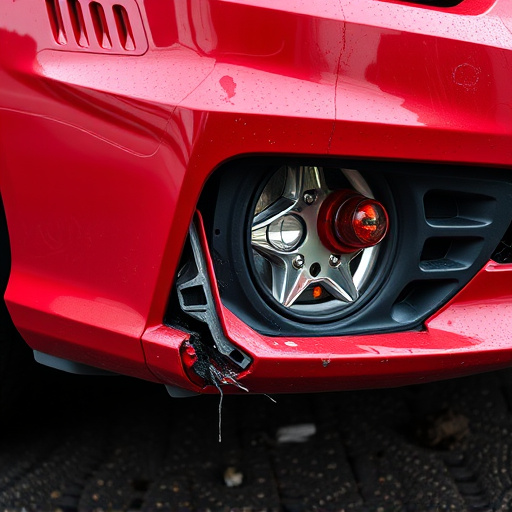 damaged car bumper