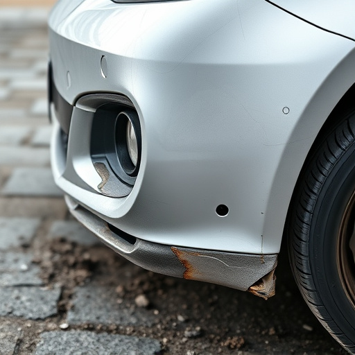 damaged car bumper