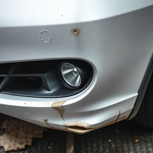 damaged car bumper