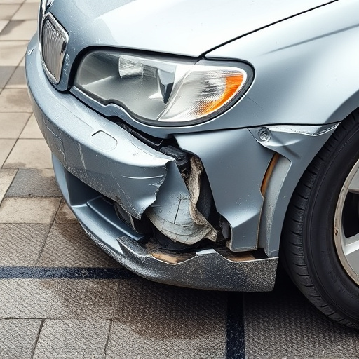 damaged car bumper