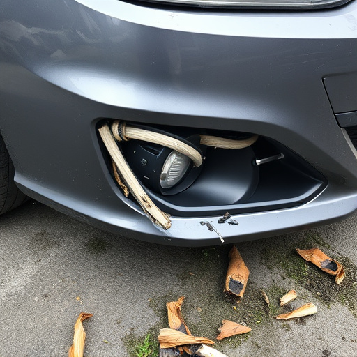 damaged car bumper
