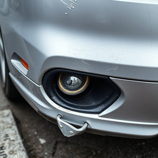 damaged car bumper