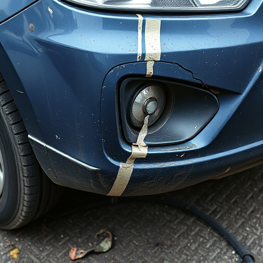 damaged car bumper