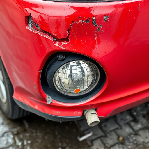 damaged car bumper