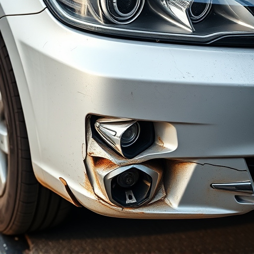 damaged car bumper