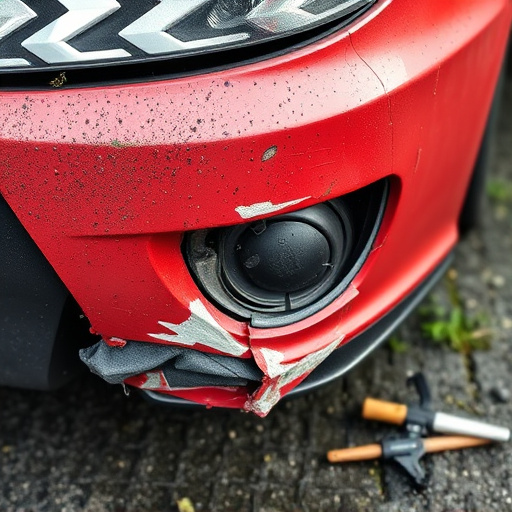 damaged car bumper