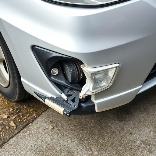 damaged car bumper
