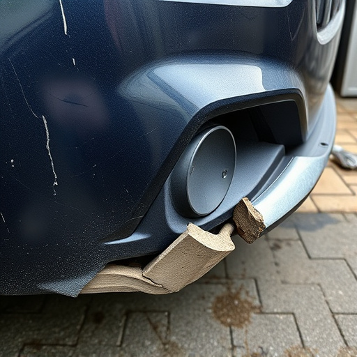 damaged car bumper