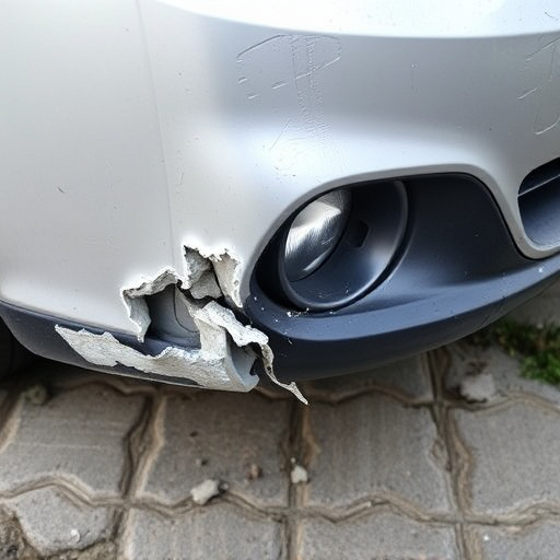 damaged car bumper