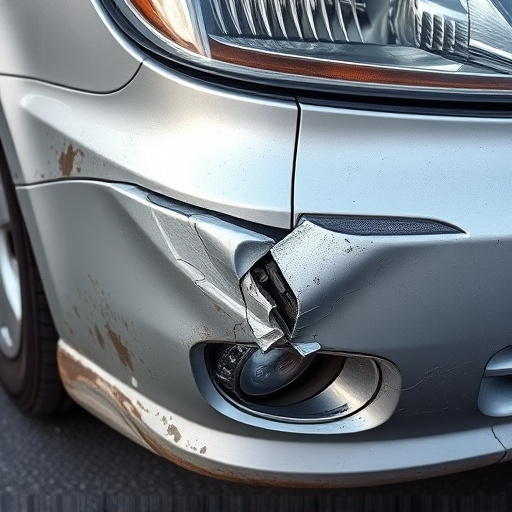 damaged car bumper