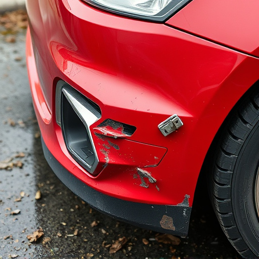 damaged car bumper