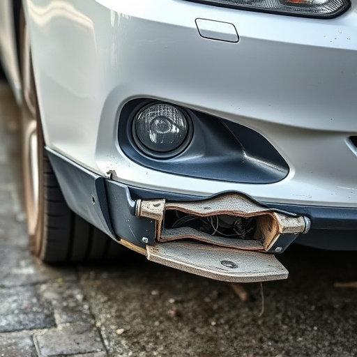 damaged car bumper