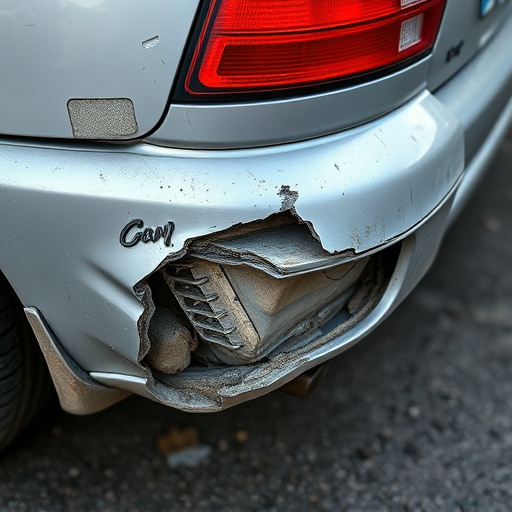 damaged car bumper