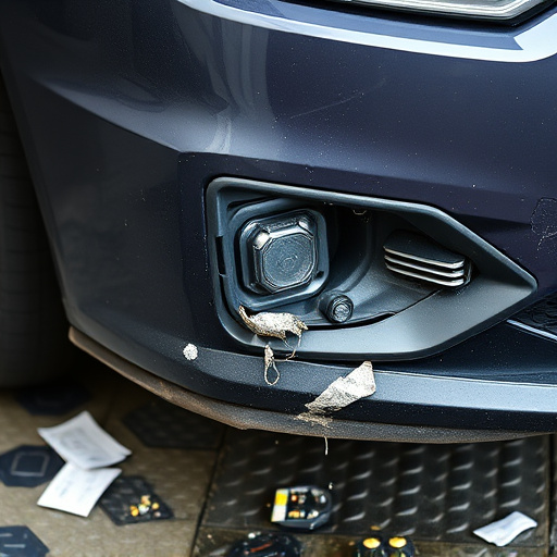 damaged car bumper