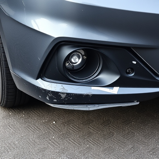 damaged car bumper