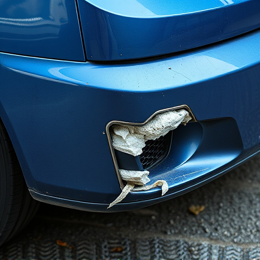 damaged car bumper
