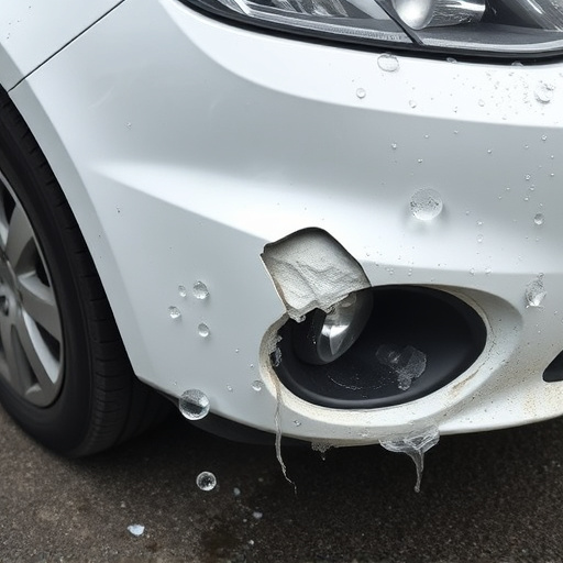 damaged car bumper