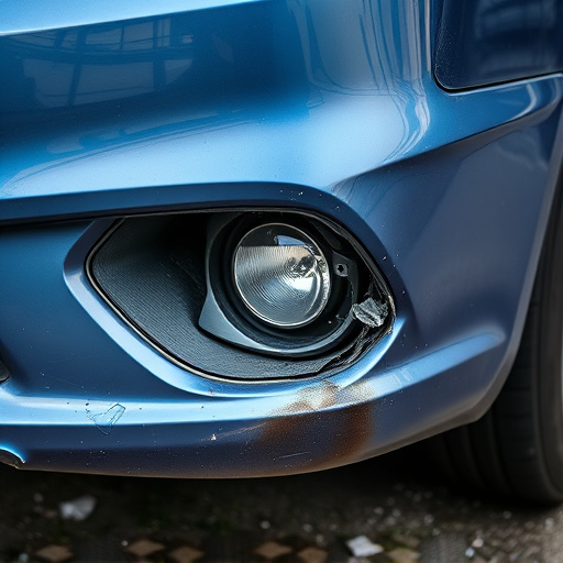 damaged car bumper